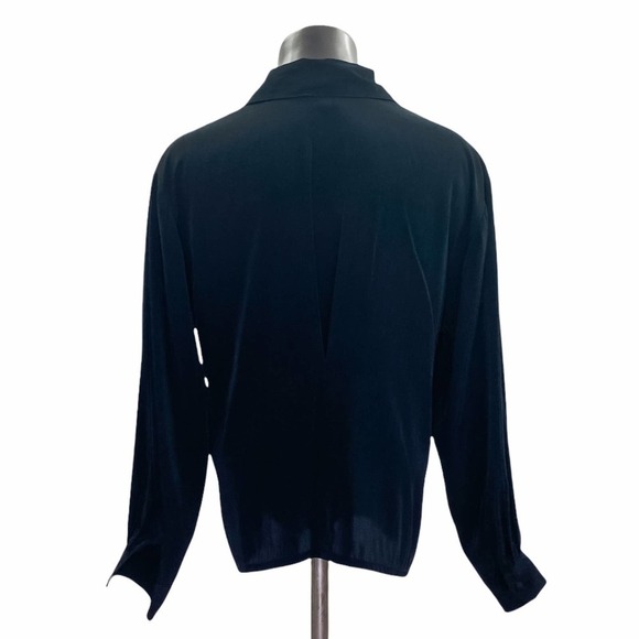 SUSAN Hutton Petite Black Button Down L/S Blouse - Picture 2 of 12